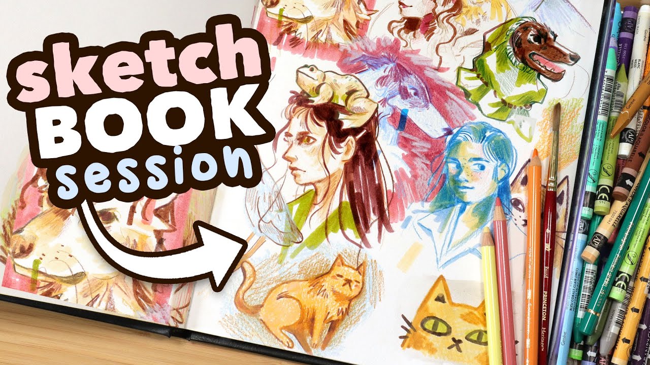 My Sketchbooking Process! // Sketchbook Session [markers, pastels, and pencils]