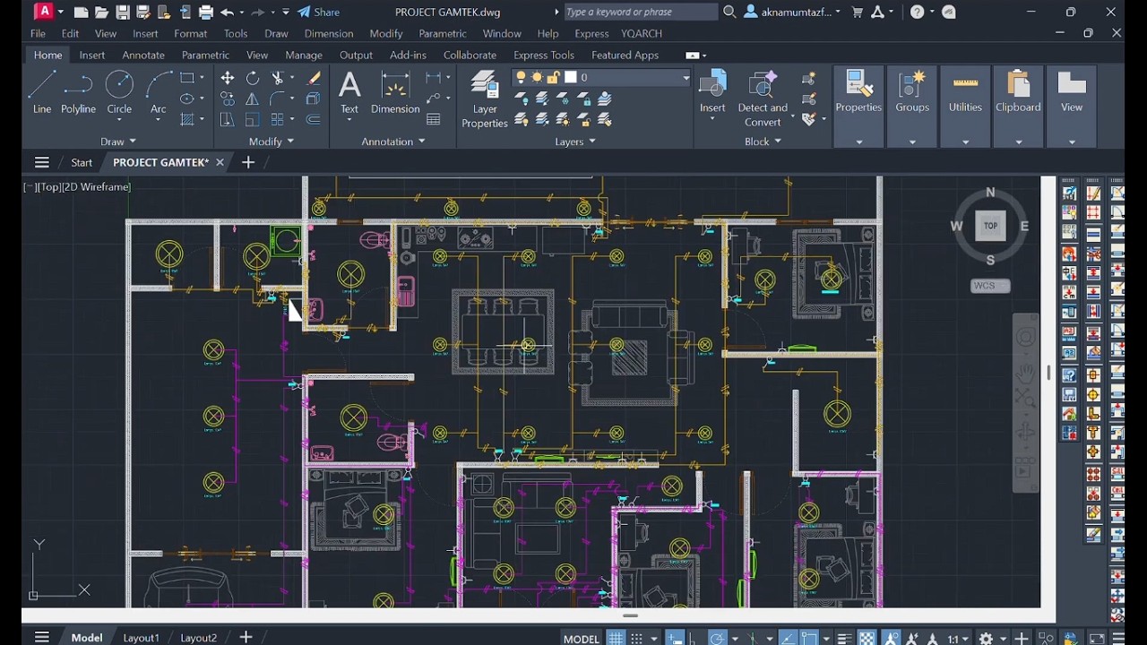 Perancangan Floor Plan, Single Line Diagram, dan Visualisasi Rumah Tinggal Berbasis Model 3 Dimensi