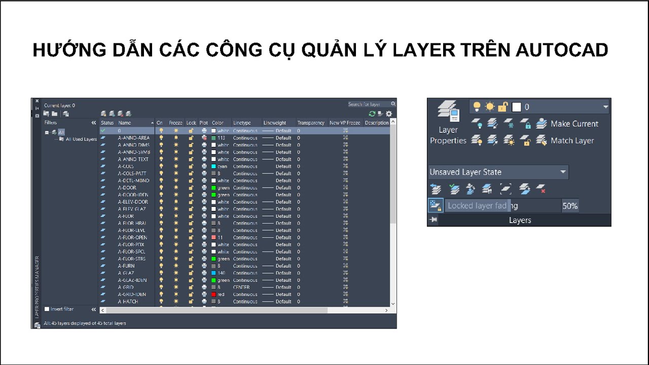 LAYER TRONG CAD VÀ CÁCH QUẢN LÝ LAYER TRÊN AUTOCAD