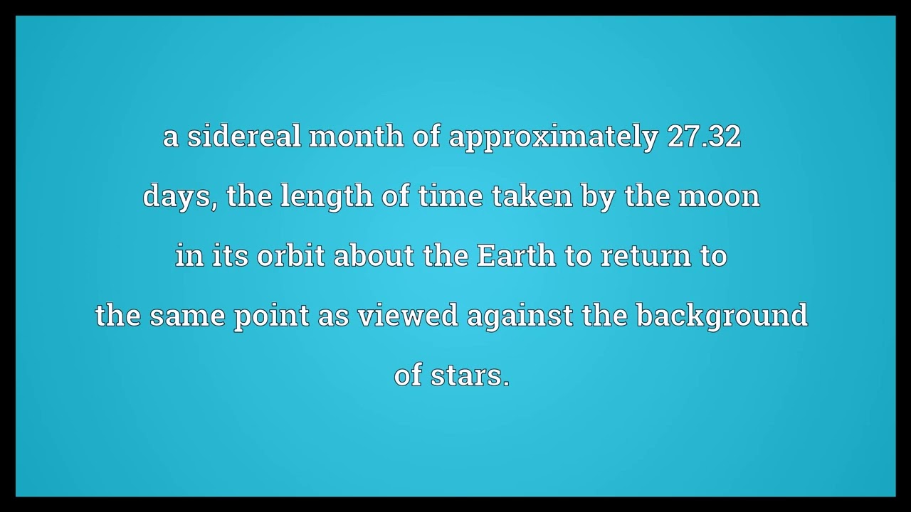 Lunar month Meaning