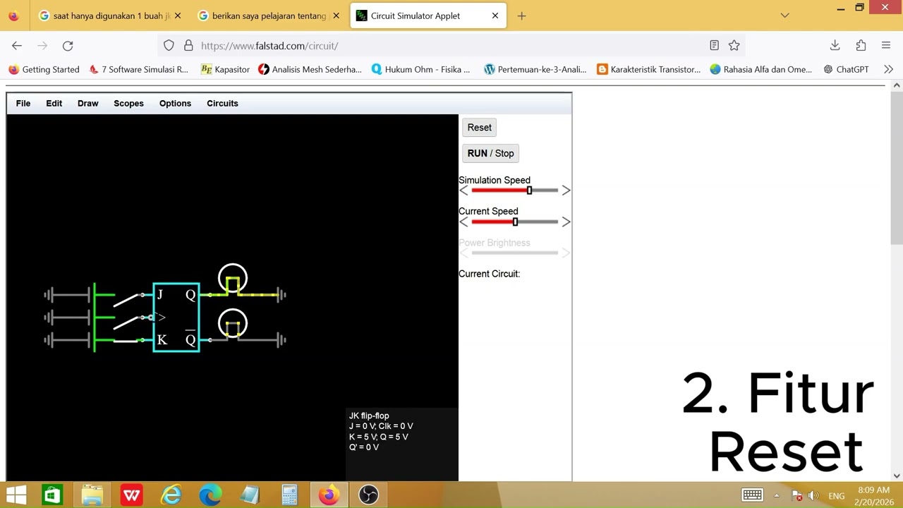 Tutorial JK Flip-flop Pada Aplikasi Web Falstaad
