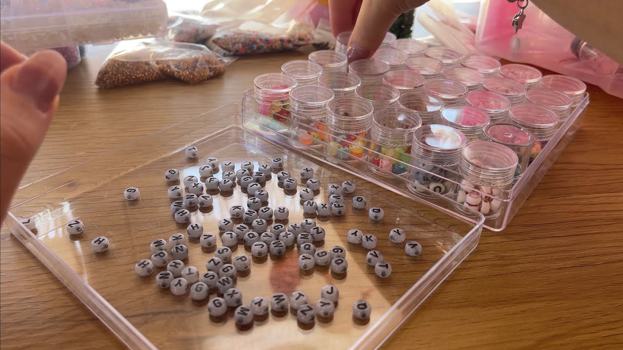 sorting beads 🪩 minimal talking • lowkey unintentional asmr (soft spoken) 