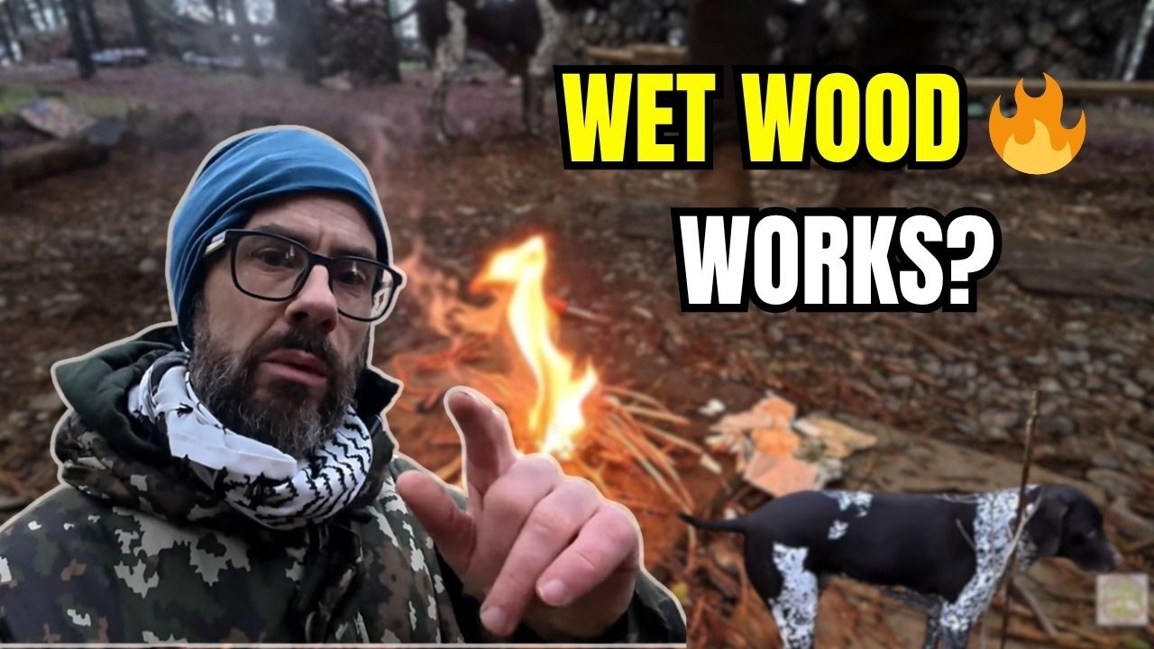 Firelighting With Wet sticks - Tips And Tricks pt2 - Skinning sticks - Birch Bark