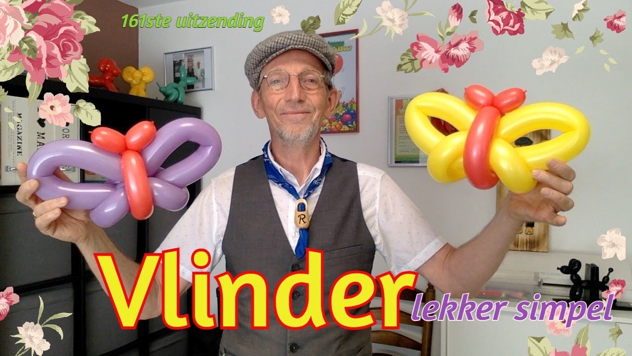 Vlinder ballon - Butterfly Balloon workshop | Haagse ballonnenboer  (161ste) Easy balloons