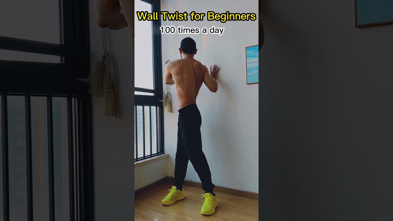 Do 100 Beginner Wall Twists Every Day To Slim Down Your Belly #exerciseforbeginners #belly #shorts