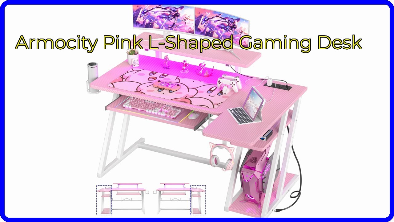 REVIEW (2026): Armocity Pink L-Shaped Gaming Desk. ESSENTIAL details.