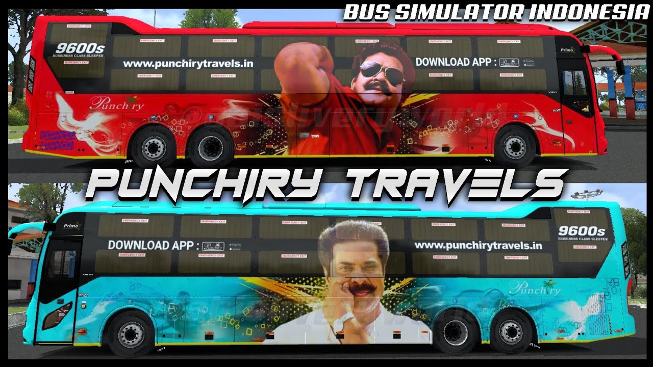 Brand New PUNCHIRY TRAVELS Pairs / Bussid Livery / Volvo 9600s - Download now
