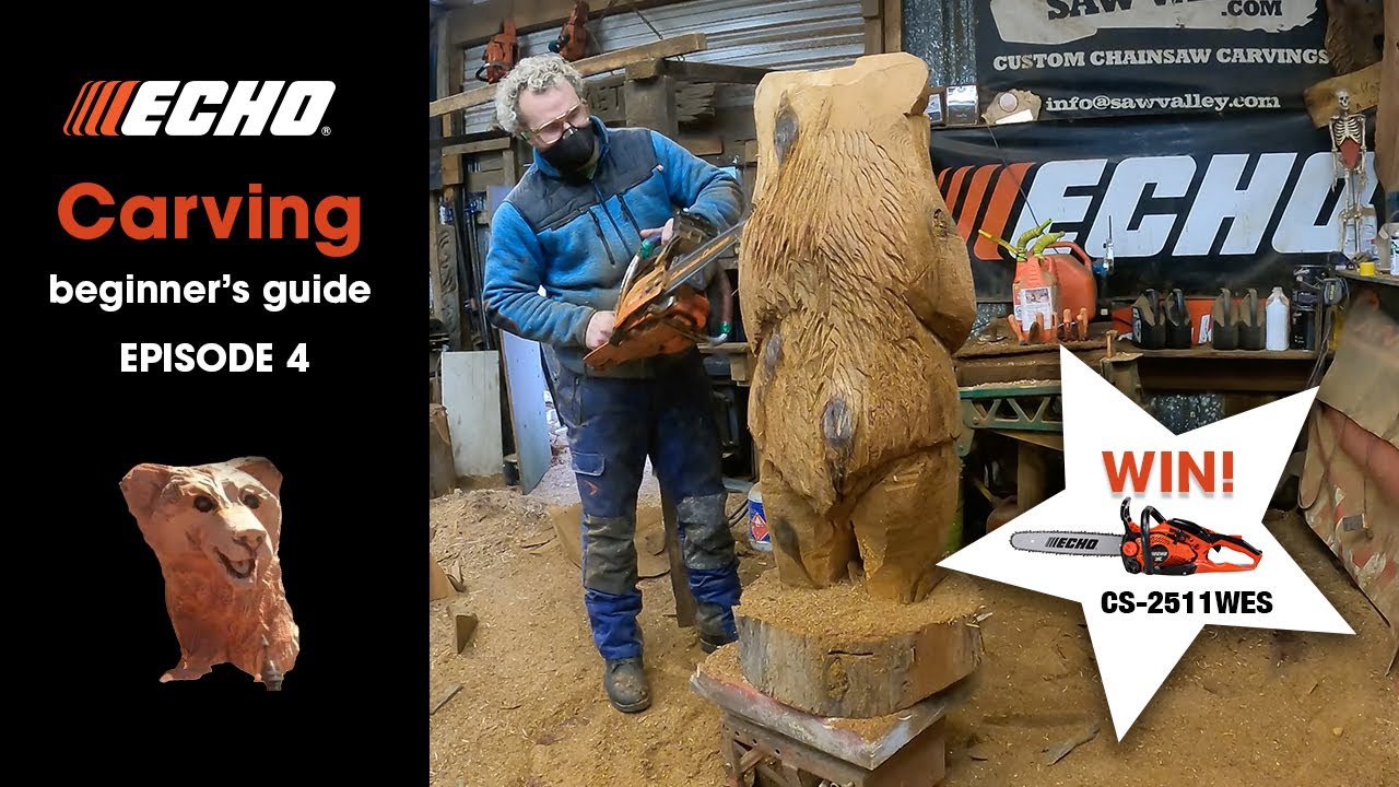 Ryan Cook teaches the basics of chainsaw carving episode 4 - shape and detailing.
