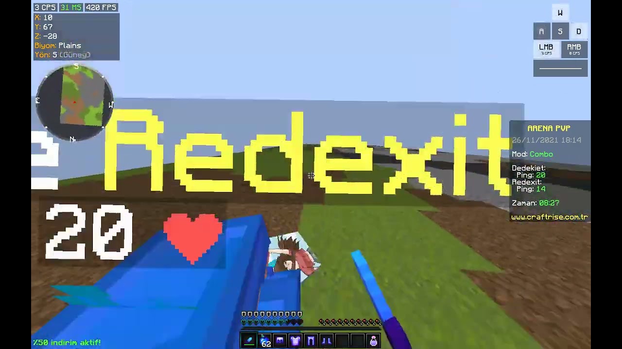 YOUTUBER REDEXIT'E QUIT ATTIRDIM !!! #craftrise #arenapvp