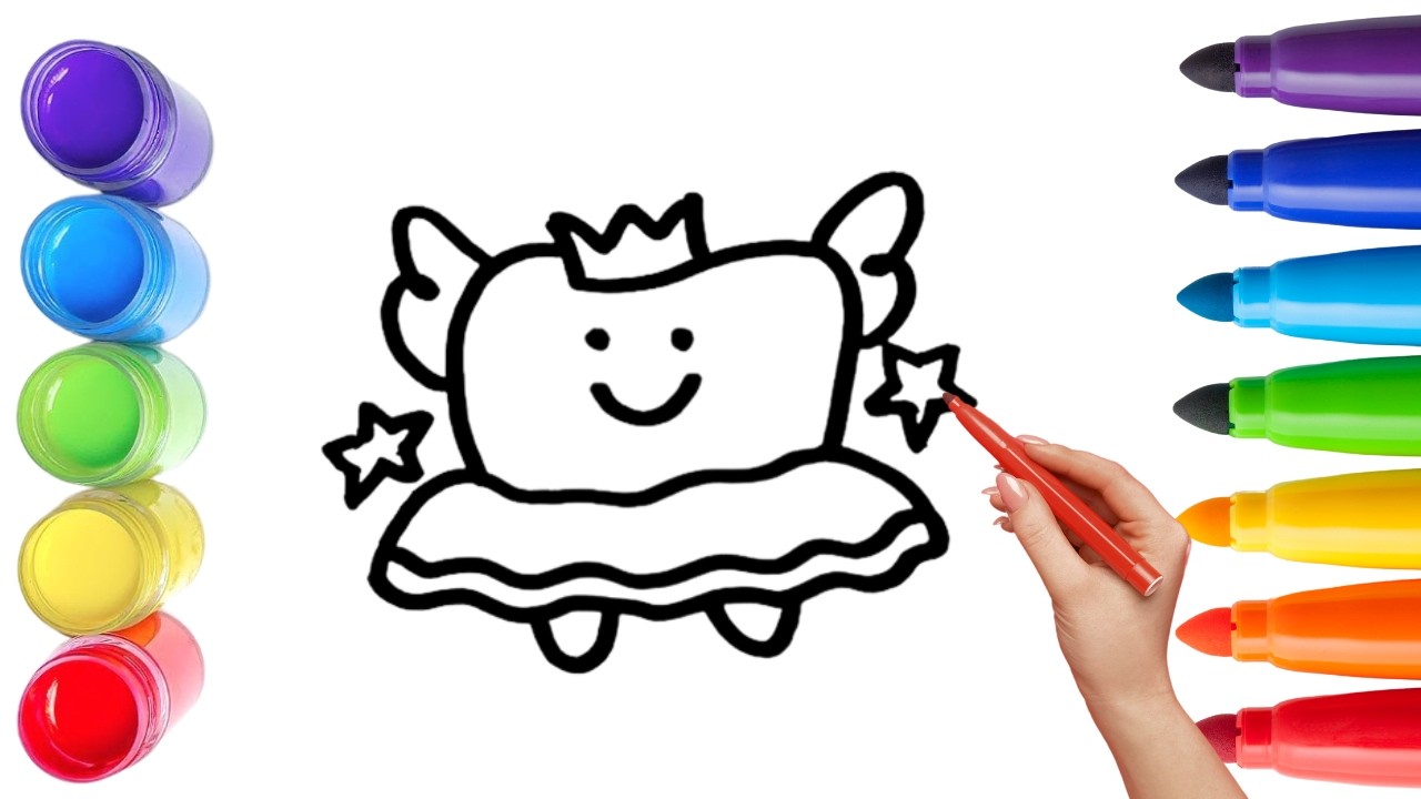 How To Draw cute teeth Drawing, Painting & Coloring For Kids and Toddlers_ Child Art 🐋🌈🎨