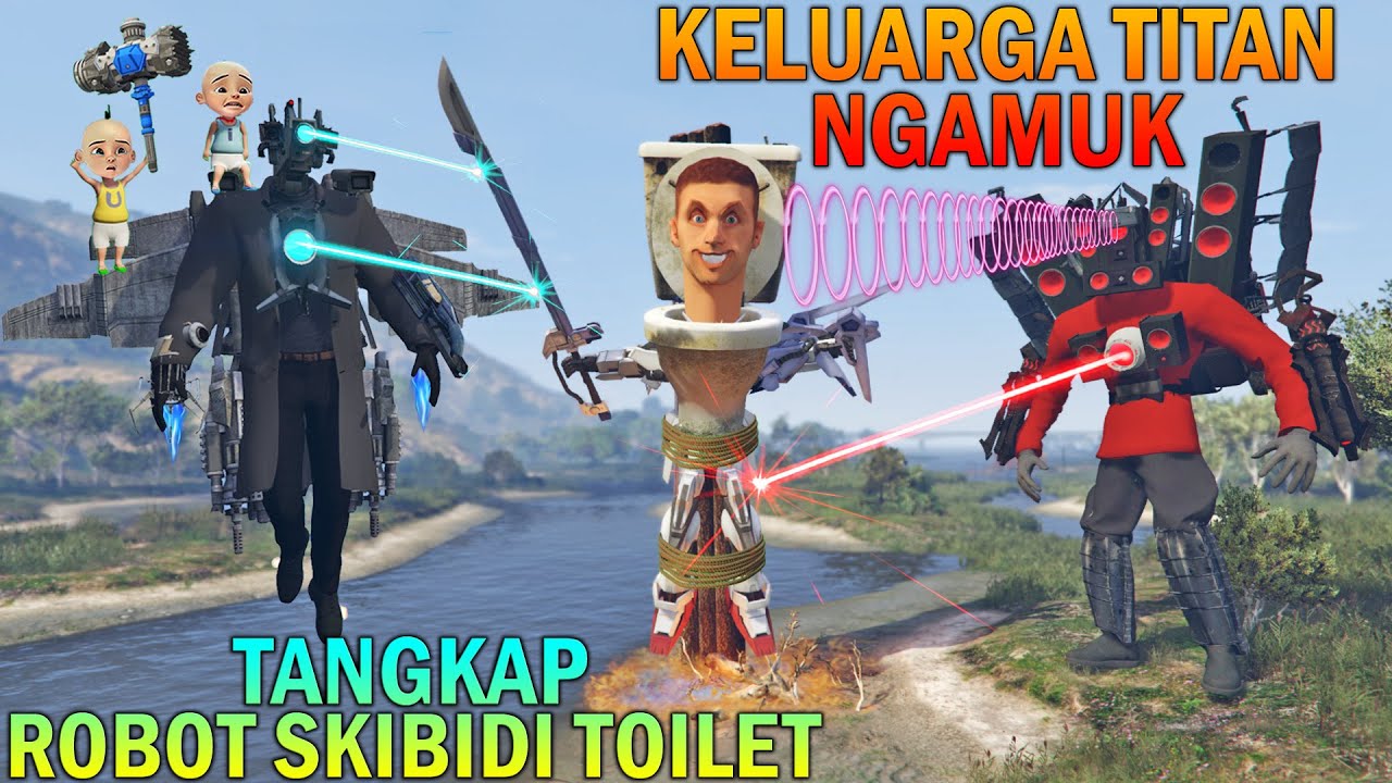 AKHIRNYA TITAN SPEAKERMAN DAN CAMERAMAN TANGKAP ROBOT SKIBIDI TOILET, UPIN IPIN KAGET