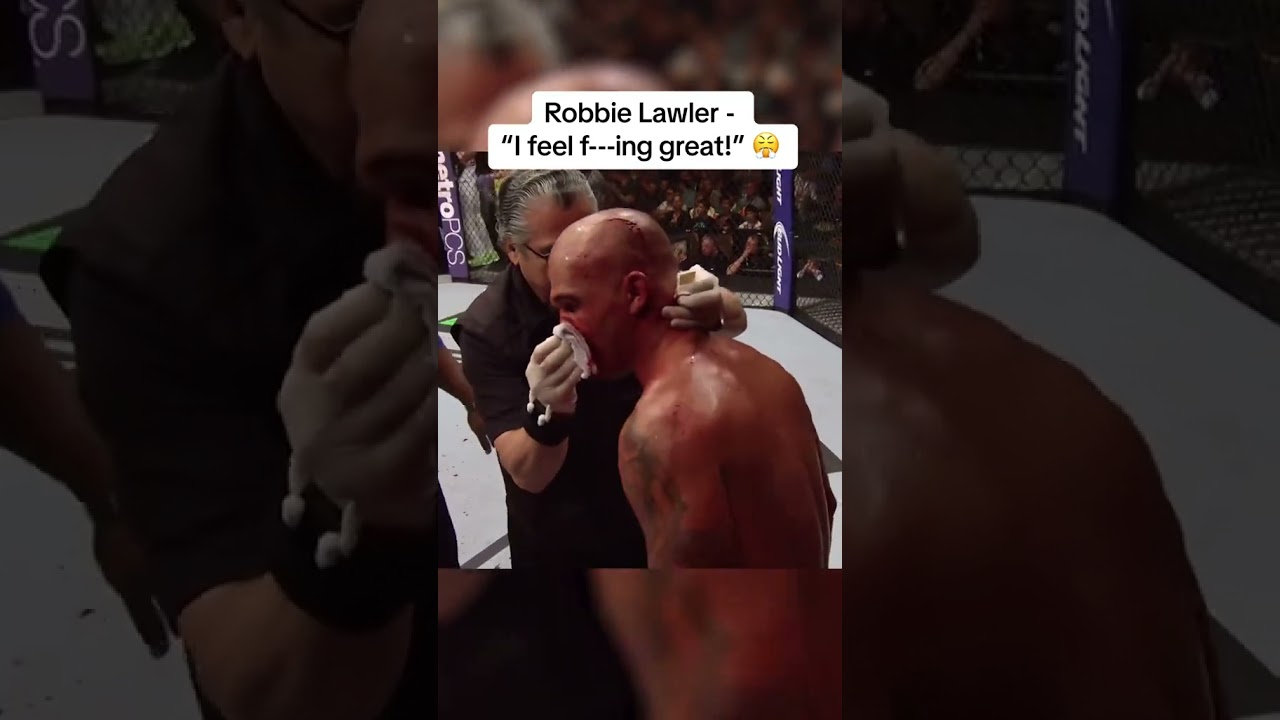 Robbie Lawler between rounds vs. Rory MacDonald 😤