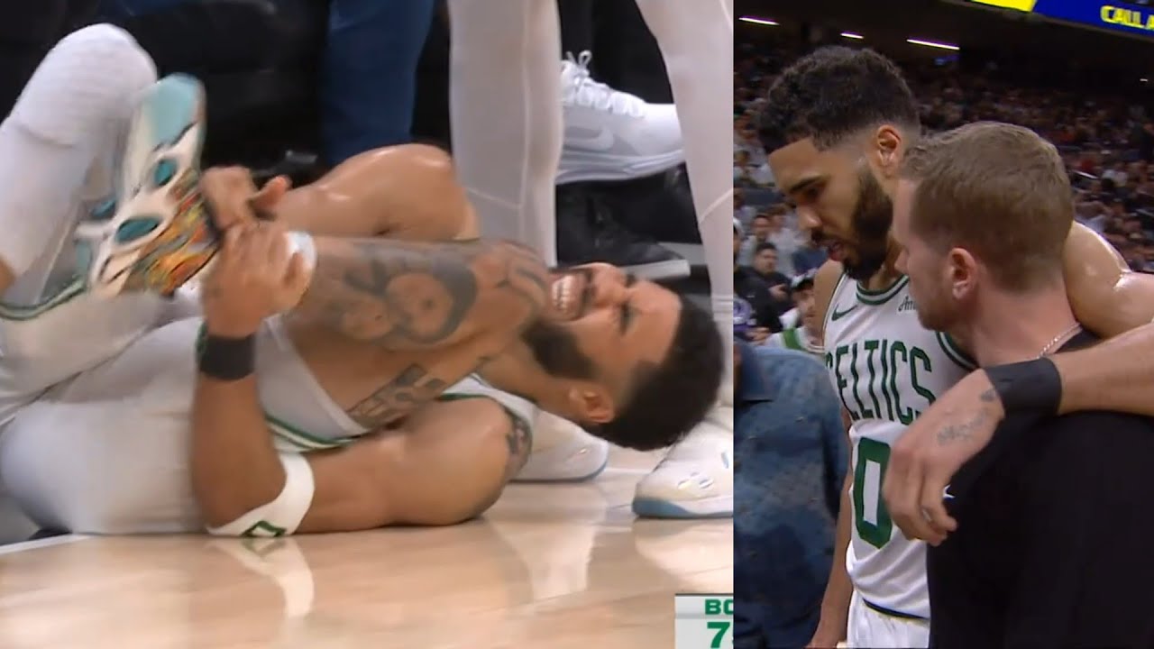 Jayson Tatum in so much pain with ankle injury after Sabonis closed underneath him
