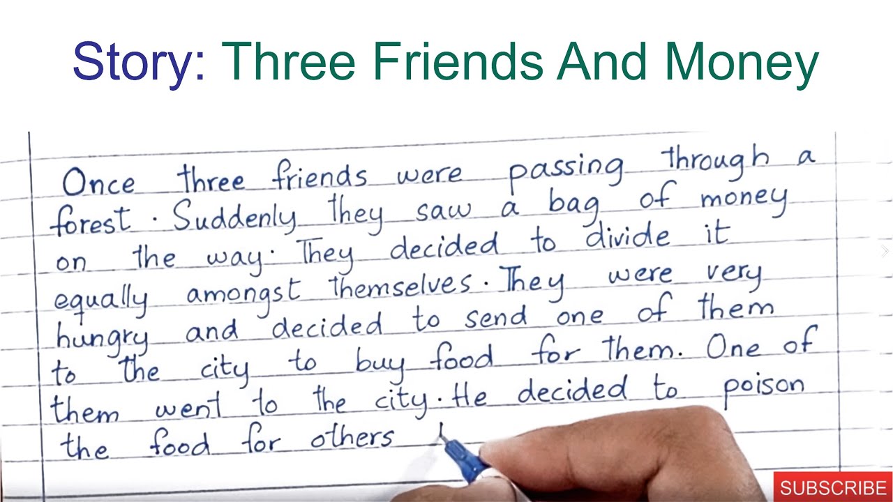 Three Friends and Money story in english