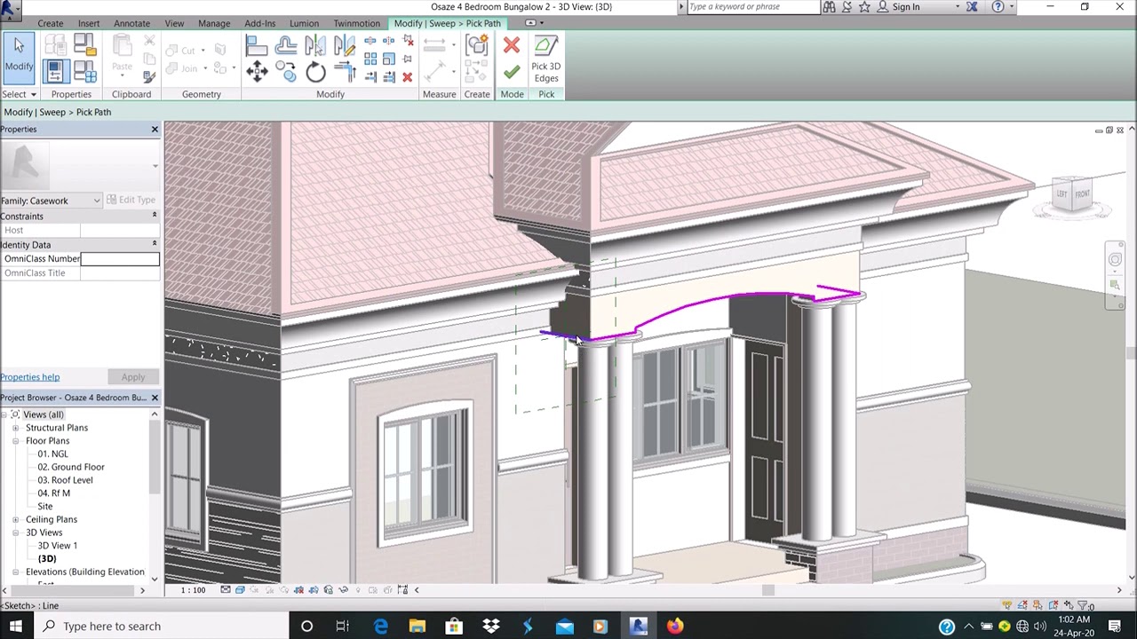 How To Model 3D Sweep in Revit