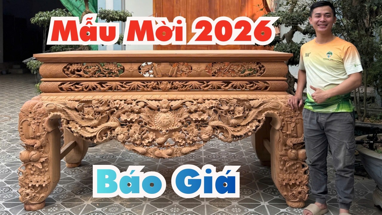 Báo Giá Bàn Thờ Gia Tiên Vua Sập Thờ ĐỤC TAY 100% Cho Nội Thất Phòng Thờ