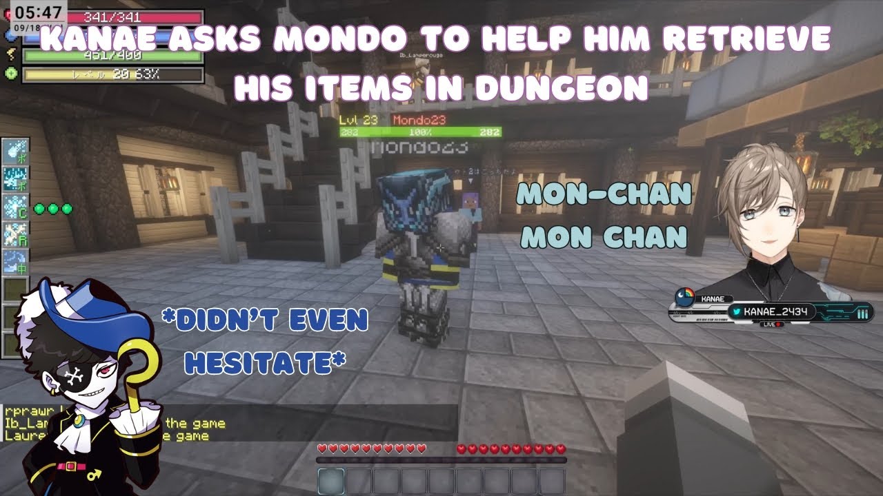 【ENG SUB】VCR Minecraft Kanae Asks for Mondo's Help【 Mondo / 叶 / CR / NIJISANJI】