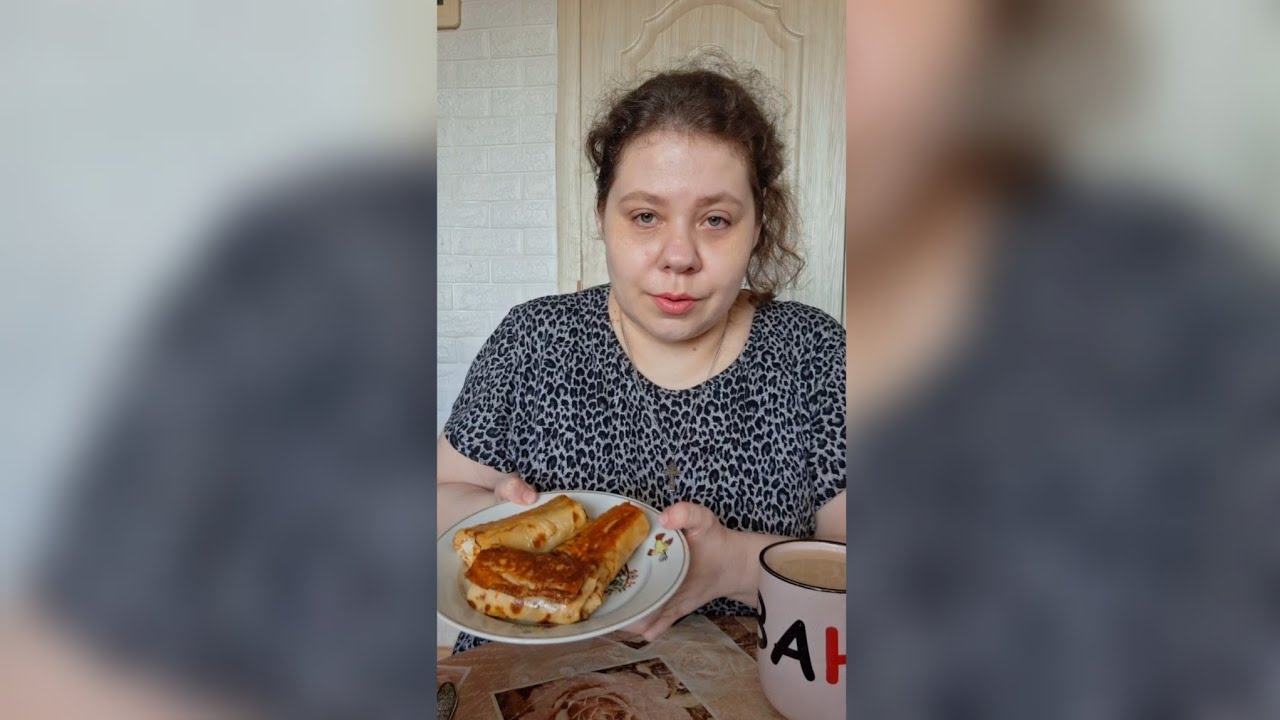 Мукбанг Блины с творожной массой