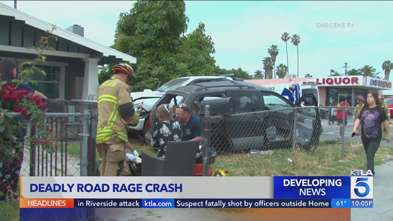 1 killed in three-vehicle road rage crash in San Bernardino