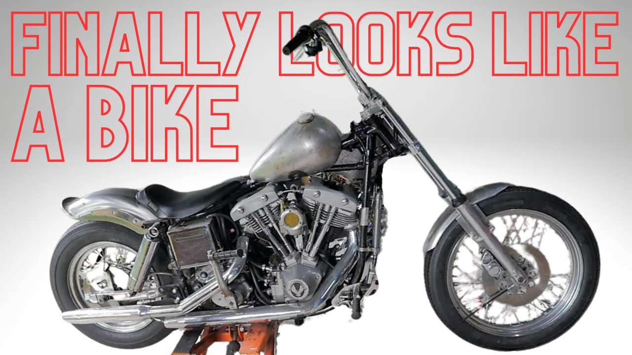 Shovelhead chopper project - EP 3 New tyres, seat and sissy bar