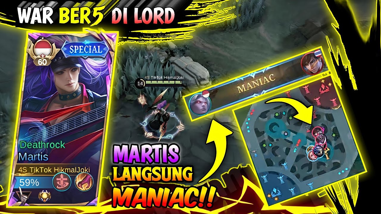 War Ber5 Di Lord… Martis Langsung Maniac!! - Mobile Legends