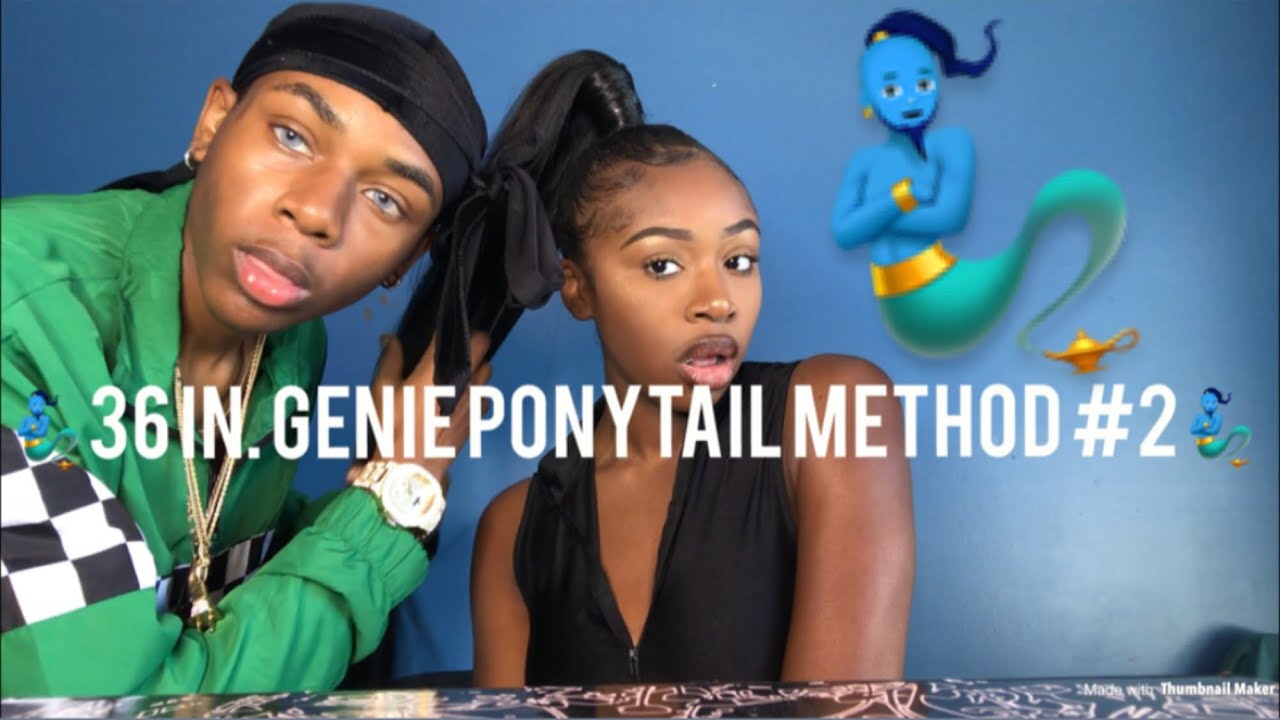 36 INCH GENIE PONYTAIL🧞&zwj;♂️METHOD #2 | NO BRAID 😱| MINIMAL GLUE | LONNIE .B