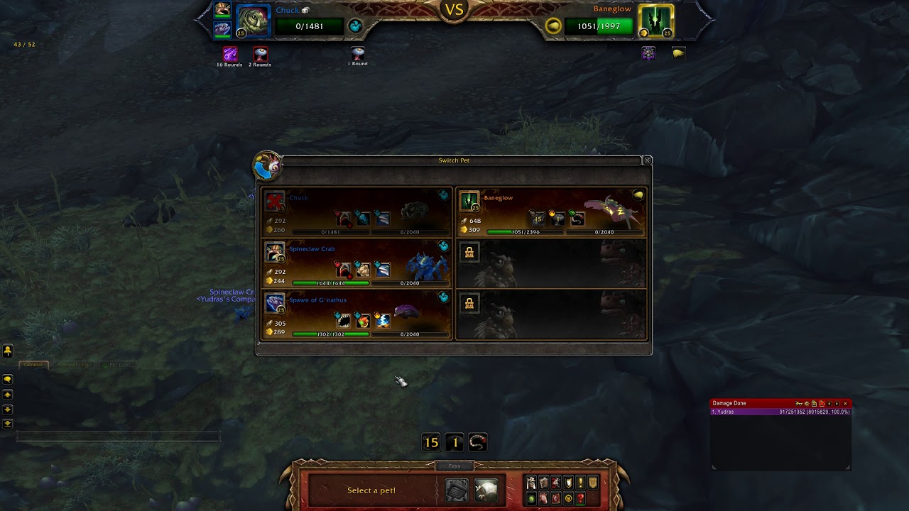 WOW - Pet Battle - Baneglow - Full Aquatic Team