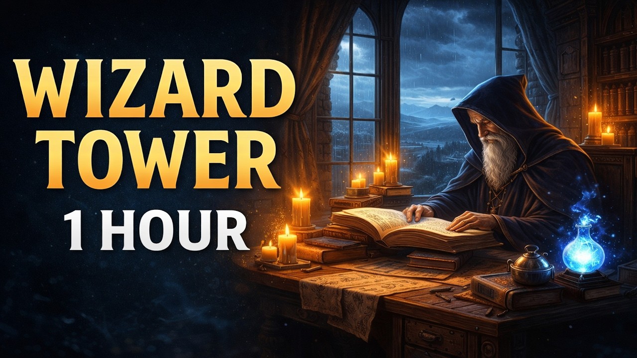 Wizard Tower Study 🔮 Cozy Medieval Ambience for Focus, Relaxation & Sleep
