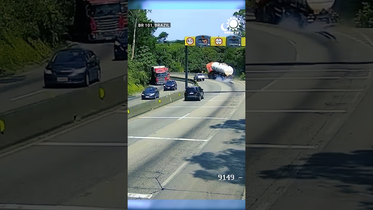 MOMENT OF IMPACT: Highway Fireball!