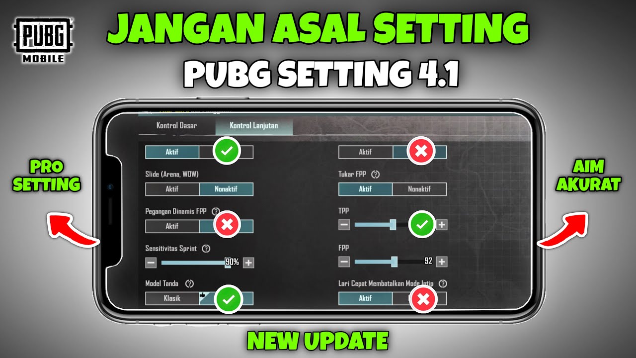 Settingan Dasar Pubg Mobile | Basic Setting Pubg Mobile Terbaru | PUBG MOBILE 4.1