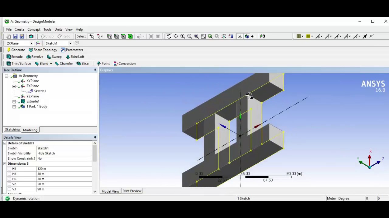 Create I Section Geometry using ANSYS 16.0 Workbench | Polyline | Msquare Engg. Analysis