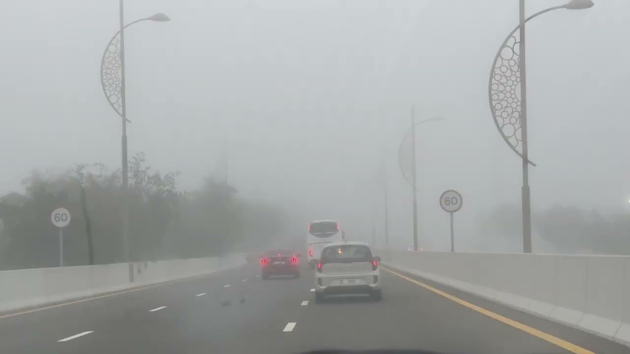 Foggy Morning in Dubai UAE going to work | Fog Dubai | Life of an Employee in Dubai