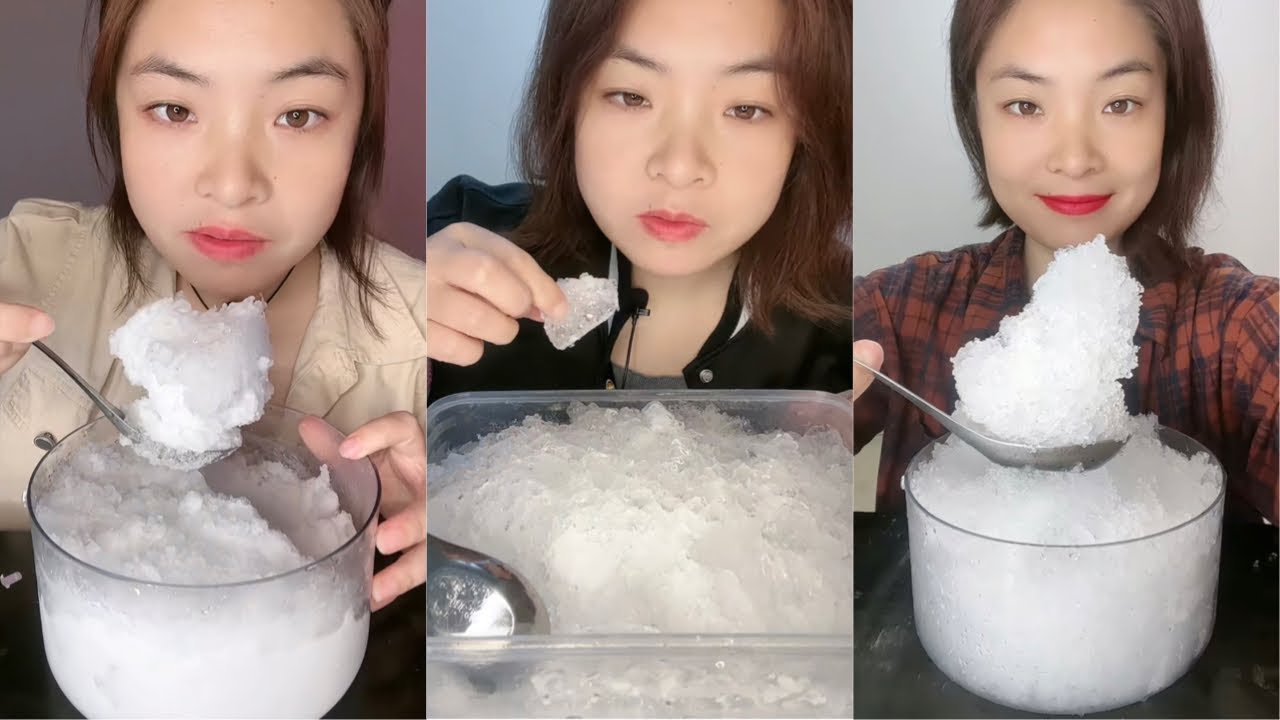 White Ice Eating ASMR | Crushed Ice | Powdery Ice | Ice Eating