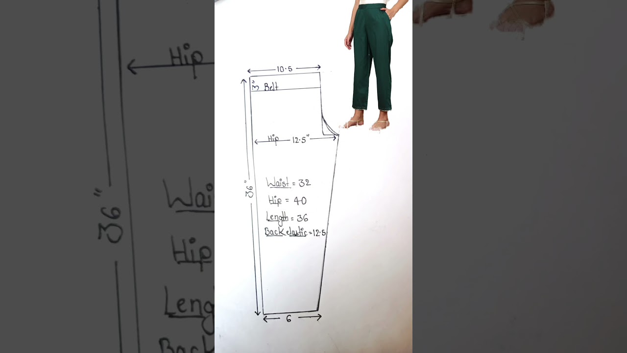 #easy pant drafting # front belt back elastic pant drafting#ladies pant drafting ✨✨