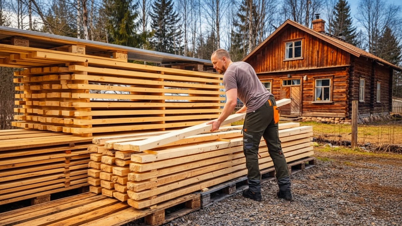 Man Spent One Year Renovating the Huge Wooden House from 1957 Start to Finish