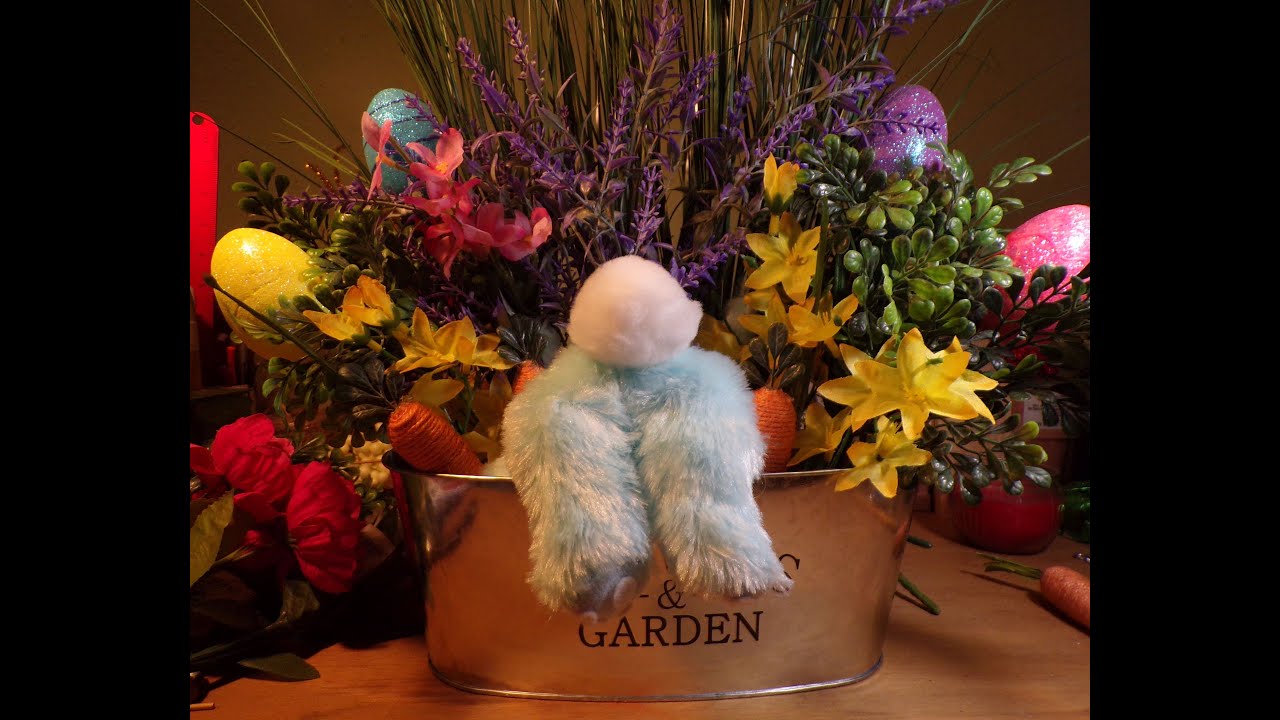 Easter Bunny Butt Flower Tin