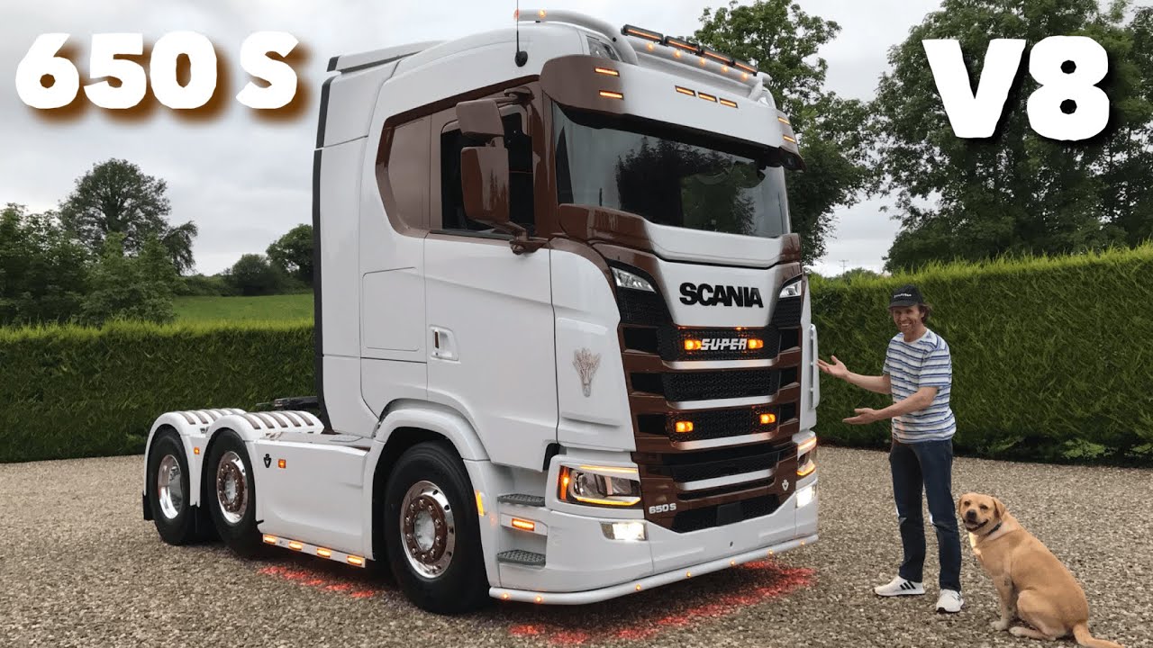 Индивидуальные выхлопные трубы и работы по шасси. Стайлинг грузовика SCANIA 650 S V8 King.