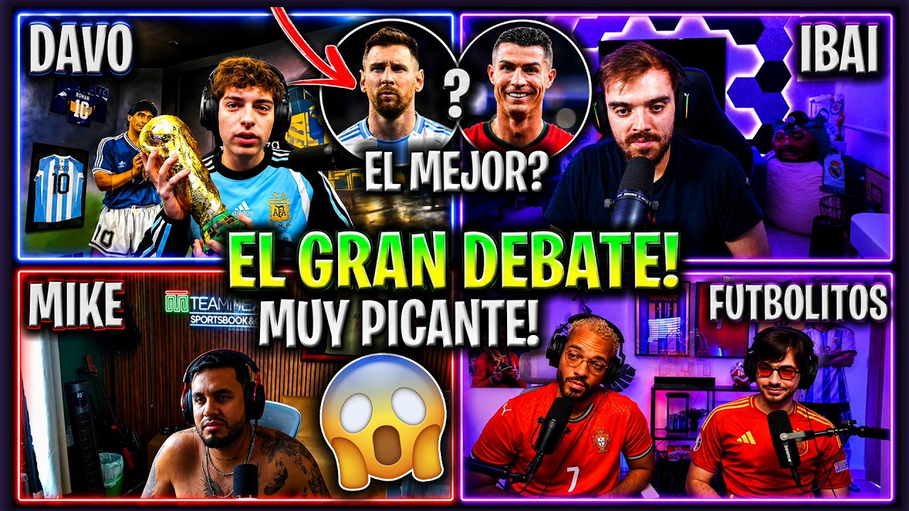 IBAI el GRAN DEBATE con DAVO y LOS FUTBOLITOS! 😱MESSI o CRISTIANO RONALDO?🔥 ARGENTINA contra TODOS!