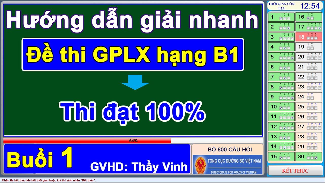 Hướng Dẫn Giải Nhanh Đề Thi Lý Thuyết GPLX hạng B1