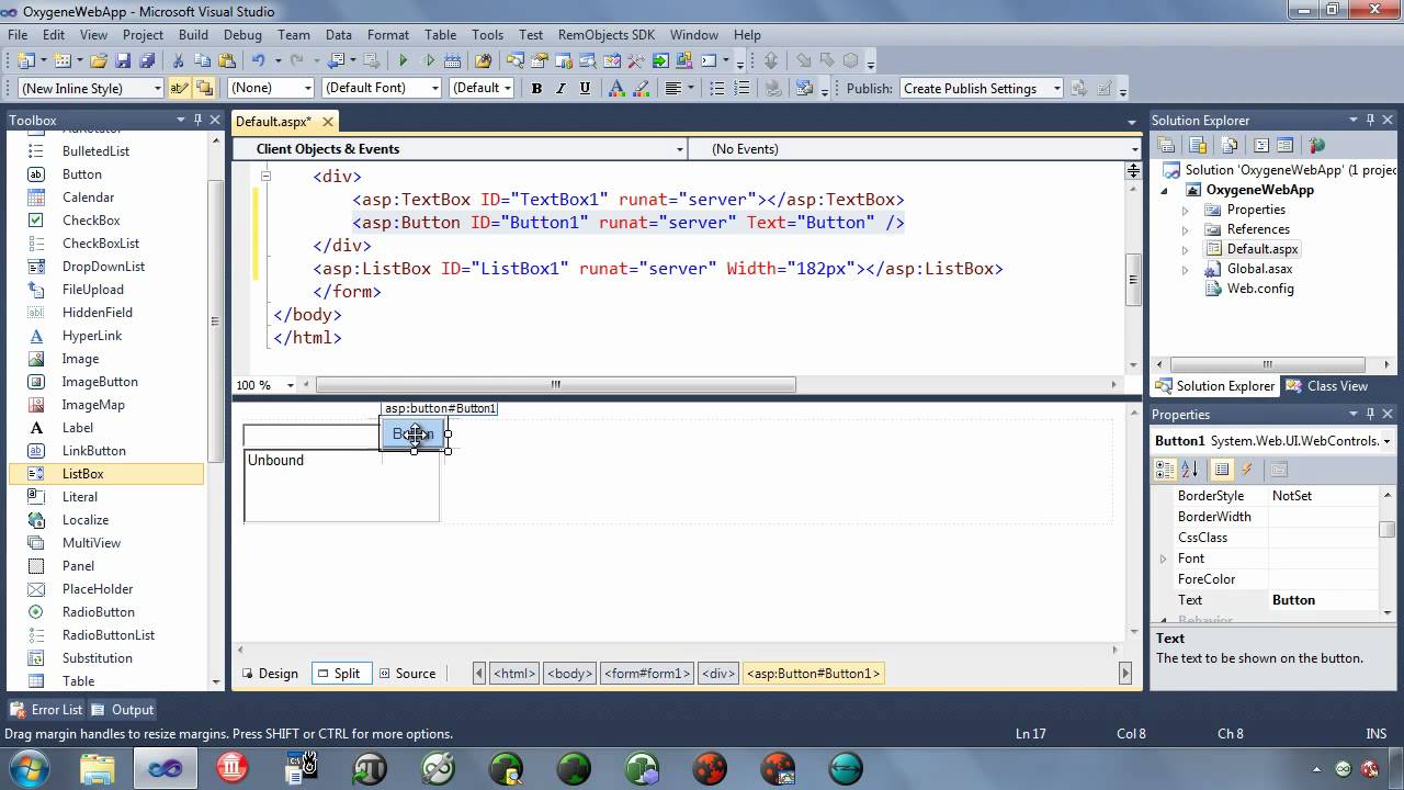 ASP.NET Web App development with Oxygene for .NET and WebForms