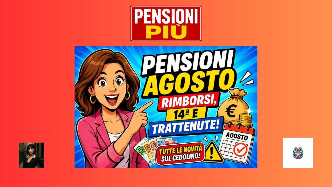 👉 PENSIONI AGOSTO: ARRIVANO RIMBORSI, 14&ordf; E NUOVE TRATTENUTE!