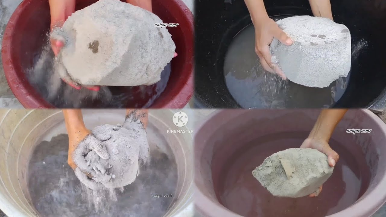 Asmr Editx Grainy sand cement crumbling in water||Satisfying videos 🤤