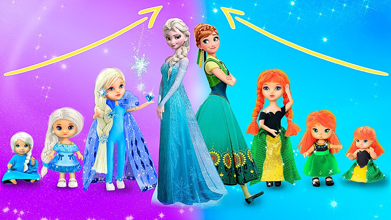 Elsa and Anna Growing Up / 37 Frozen DIYs for Dolls