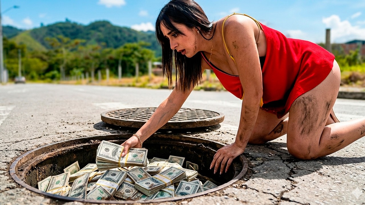 Bella mujer encontr&oacute; mucho DINERO en una alcantarilla nunca imagin&oacute; lo que le iba a pasar