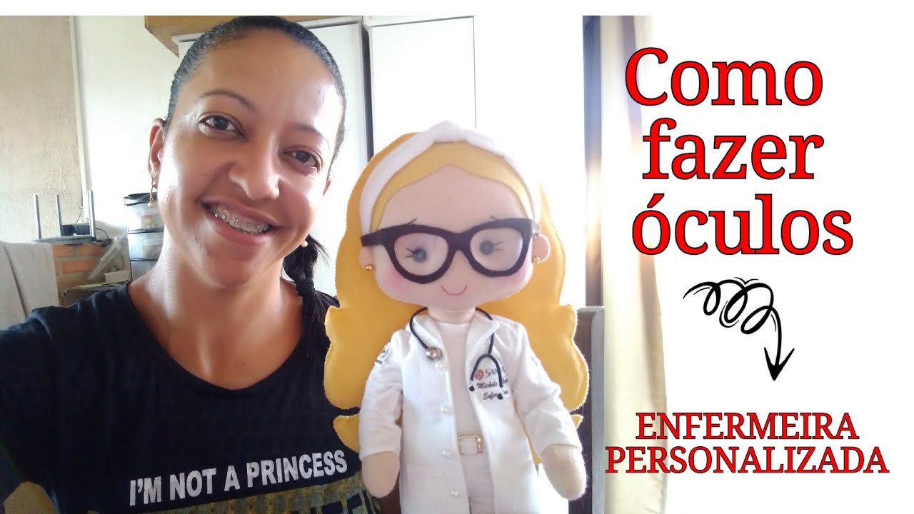 COMO FAZER ÓCULOS PARA BONECAS 😍 ENFERMEIRA Personalizada #boneca #feltro #artesanato