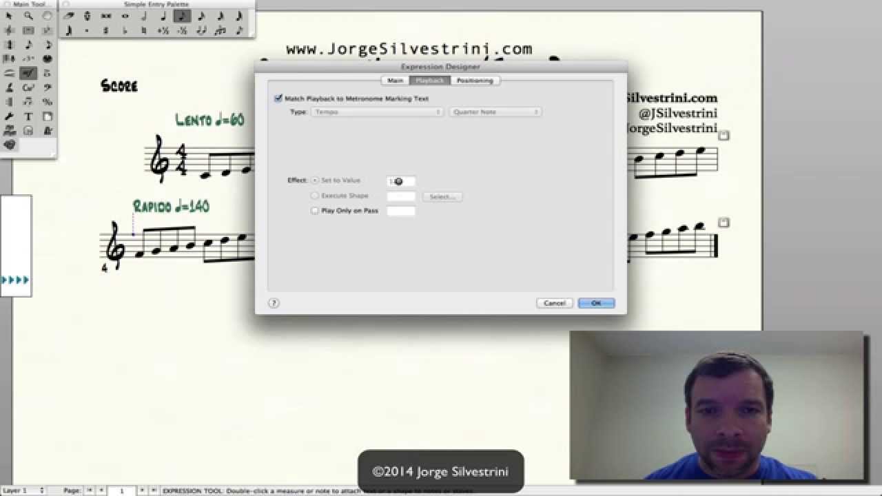Cómo Cambiar La Velocidad de una Partitura (Tempo) en Finale 2014 // Jorge Silvestrini
