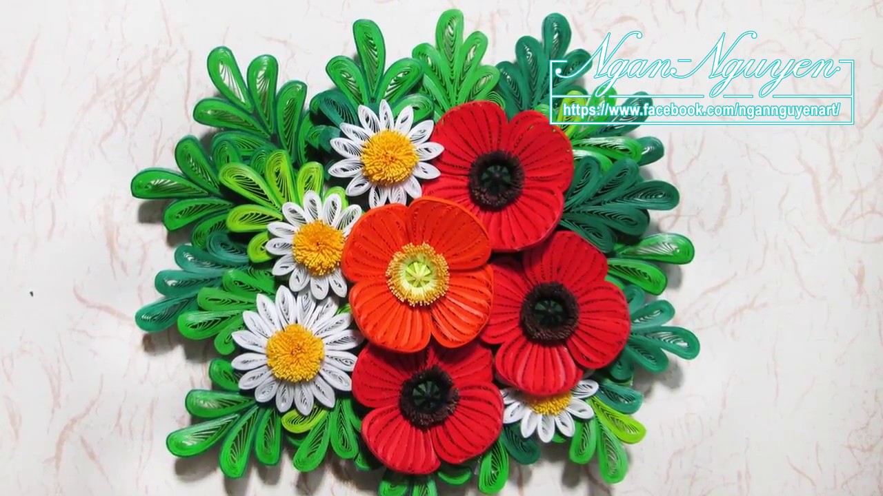 Tutorial Quilling Poppy Flowers 3D - DIY