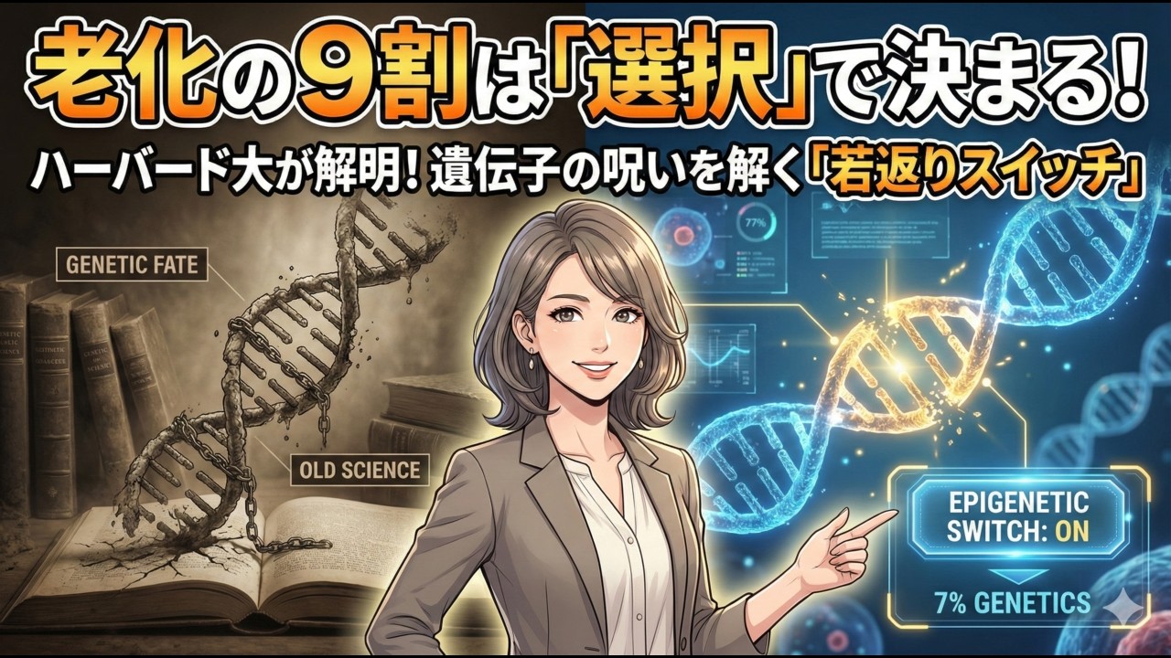 【衝撃】老化の90％は「遺伝」ではない？ハーバード大が解明した「若返りスイッチ」の入れ方