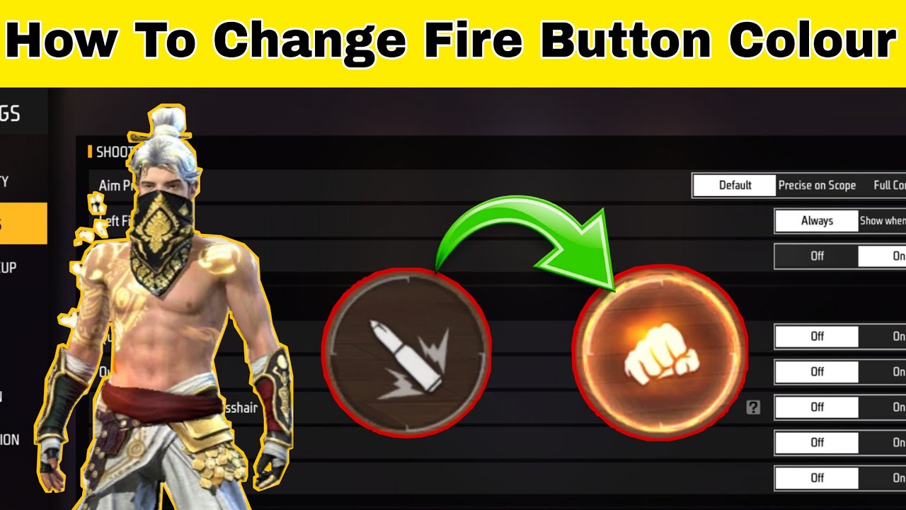 How To Change Fire Button Colour In Free Fire Max || How To Use Red Fire Button In Free Fire ||