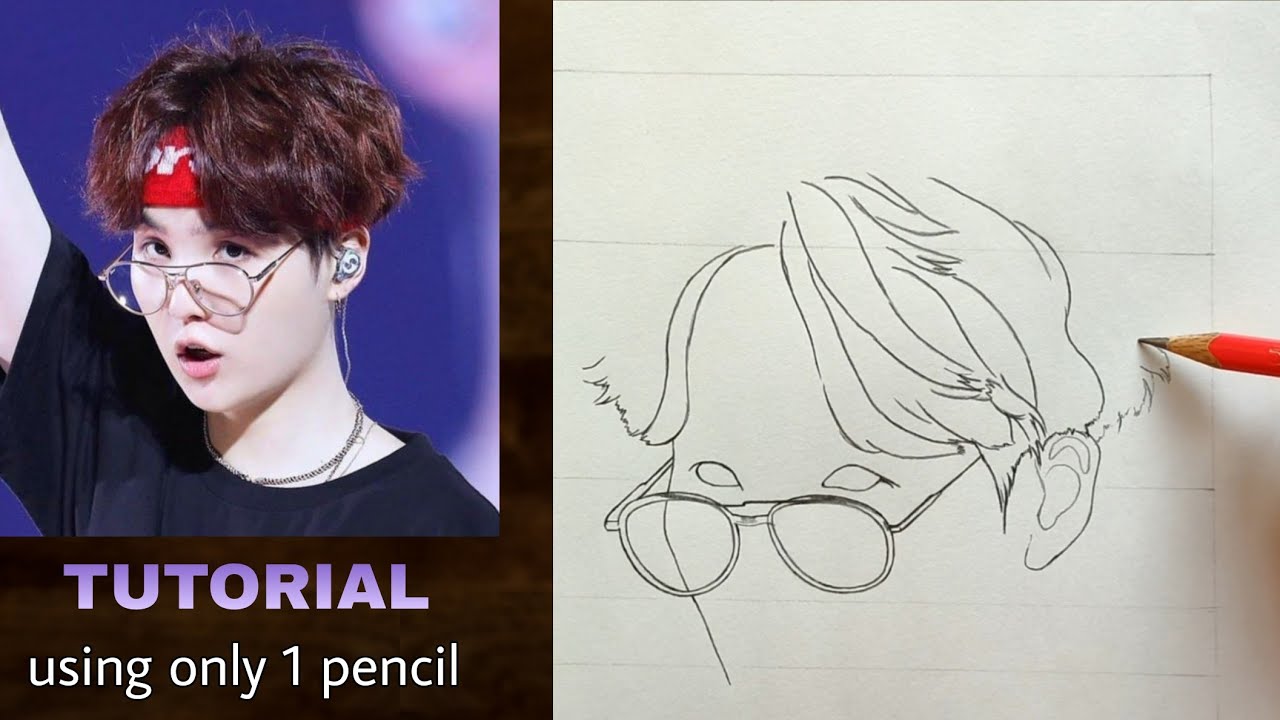How to draw Suga BTS Step by Step - Drawing Tutorial | YouCanDraw